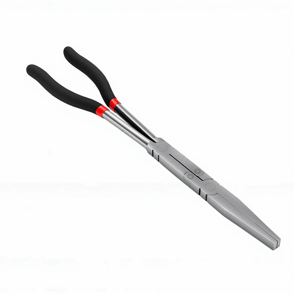 Double Joint Pliers 13 Inch Extended Strong Grip Dual Pivot Flat Nose Pliers with Serrated Jaws for Narrow Space