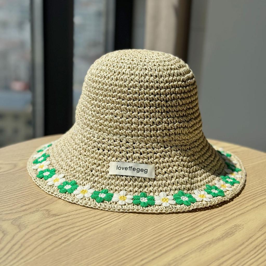 New Holiday-style Woven Straw Hat for Women, Large Brim, UV Protection, Fisherman's Hat, Beach Sun Hat