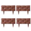 Flower Bed Edging Plastic Garden Fence Diy Edging Stones Brick Effect Lawn Edging Flower Bed Plant Border Brown Landscaping