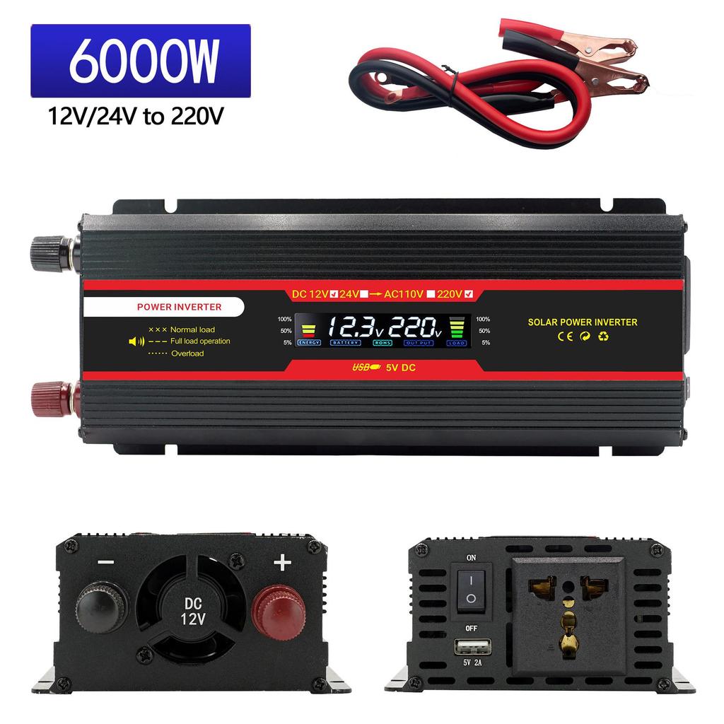 4000W Digital Car Power Inverter 12V/24V to 110V/220V