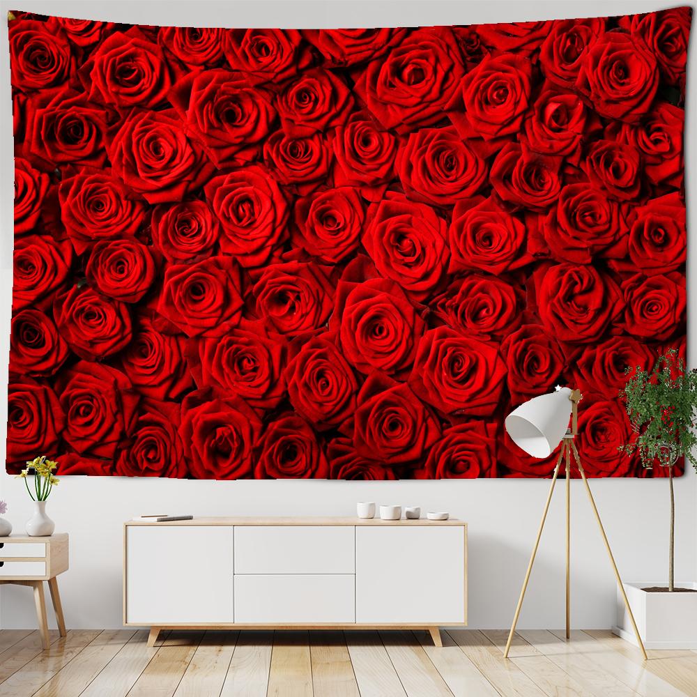 Flower Tapestry Wall Hanging Cloth 3D Printed Beach Towel Rose Cherry Blossoms Wall Carpet Yoga Mat Home Decor Tapestries Premium Quality