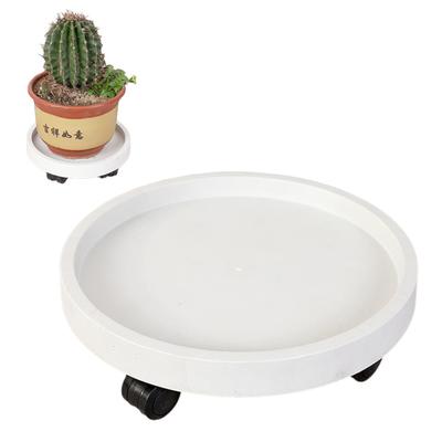 Wheeled Plant Caddy Round Plant Pot Pallet with 4 Wheels Mobile Flowerpot