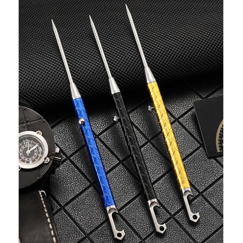 Schlüsselanhänger Titanlegierung Integriertes Design Teleskop-Zahnstocher mit Schutzhülle Halter für Outdoor-Camping Picknicks