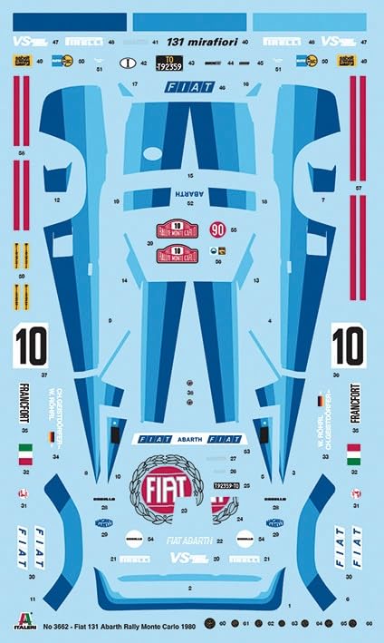 PLATZ Italeri Scale Fiat 131 Abarth Rally Plastic Model Kit with Japanese Instructions 1/24 (IT3662)