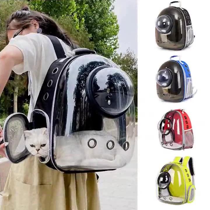 Breathable Transparent Cat Backpack: Spacious, Panoramic Capsule Design for Comfortable Outings - Dual Carry Options