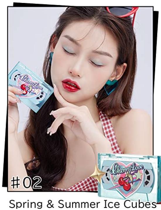 Blommig Näsa Körsbärskärlek Retro Magnetisk Ögonskuggspalett Puder 02 Vår och Sommar Kuber