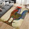Colorful Artistic Rooster Illustration Rug Non-slip Rug Suitable for Living Room and Bedroom Sofas.