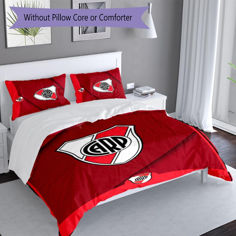 3pcs Club Atlético River Plate Duvet Cover Set, Includes 1 Duvet Cover and 2 Pillowcases,Skin-Friendly&Comfortable Fabric,Suitable Bedding Sets