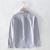 Spring and Summer Long Sleeve Shirt Men Daily Casual Shirt Lapel Collar Pocket Oxford 100 Cotton Shirt Versatile Men Tops