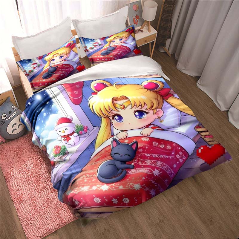 3-teiliges Sailor Moon Anime Cartoon Deluxe Bettwäsche-Set, Inklusive Großer und King-Size Größen, Perfekt Als Feiertagsgeschenk.22