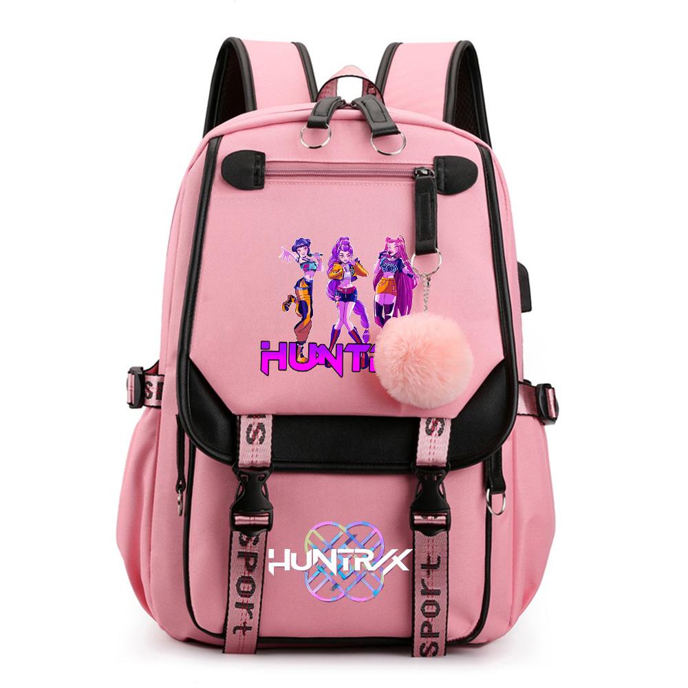 Anime K-Pop Demon Hunters Printed Backpack Schoolbag for Teenager Student Girl Boy Bookbag Large Capacity Waterproof Travel Bag Gift Rucksak