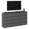 Chest of Drawers 12 Drawers Cabinet “HIT” 84 Matte Gray/Matte Gray