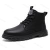 Fashion 2025 Autumn Men High Top Boots Outdoor Leather Ankle Boots Lightweight Casual Designer Male Work Boots Classic Handmade Shoes
