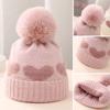 Pompom Baby Knitted Hat Faux Fur Kids Hat Autumn Winter Beanie Cap  Girls Boys