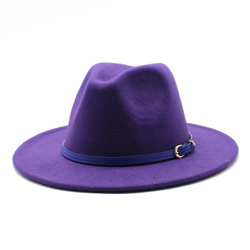 British Style Men And Women Jazz Woolen Hat Big Eave Hat Classic Woolen Hat