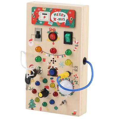 Montessori Toddler Busy Board, Toddler Toys with Music and LED Light Switches,  Christmas Birthday Gifts for 1 2 3 Years Old Baby and Toddler
