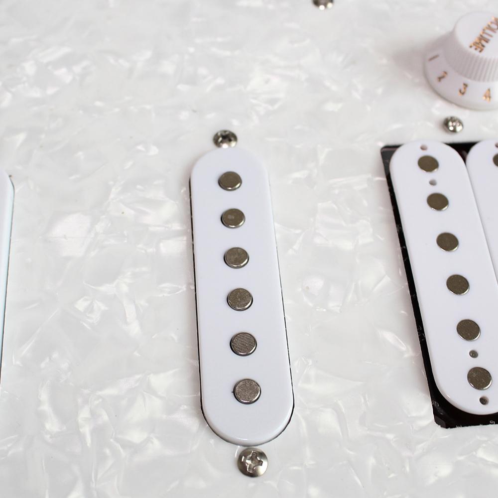 3-ply SSH Loaded Prewired Pickguard Humbucker Pickups Set for Strat ST Electric Guitar White Pearl