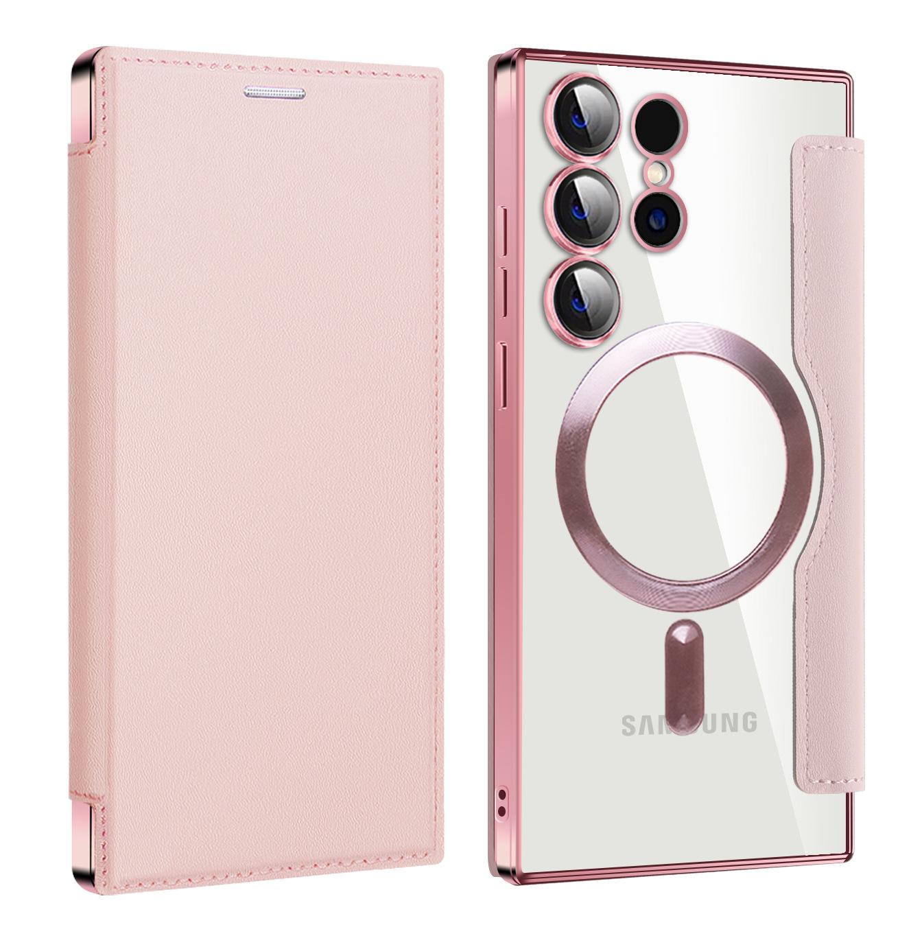 

Magnetic case for Samsung Galaxy S25EDGE-5G – with card slots and anti-theft RFID protection рожевий