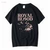 Vtg Royal Blood Band Live In Concert Baumwolle Alle Größen Schwarzes T-Shirt Kk373 Langarm Vintage Gewaschen Lässig Bequem Herren