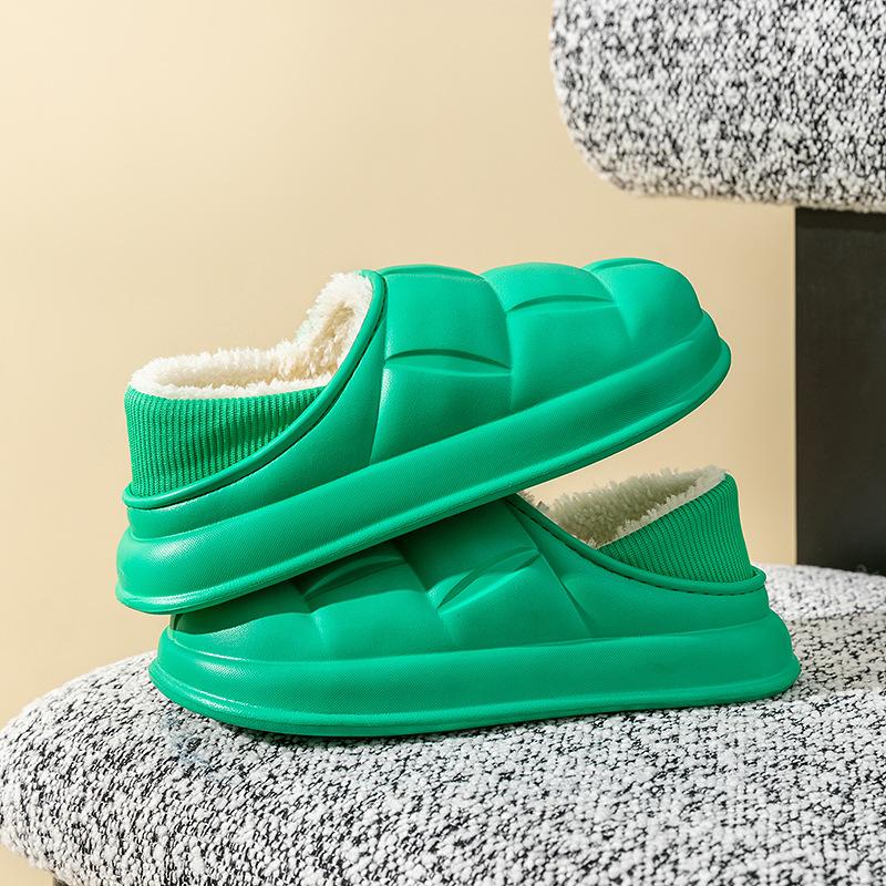 Winter platform cotton shoes women's new home bag heel waterproof outer wear couple plush cotton slippers men