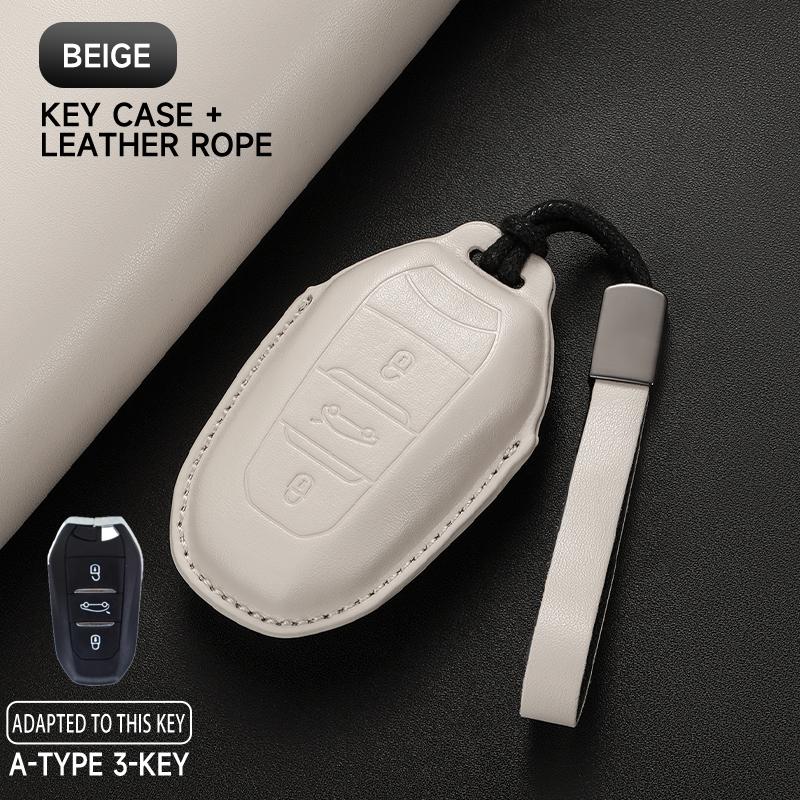 Leather Car Key Cover Case Protection Shell Keychain For Citroen Cactus C4 C6 C8 C3-XR DS DS3 DS4 DS5 DS6 C1 C2 Picasso
