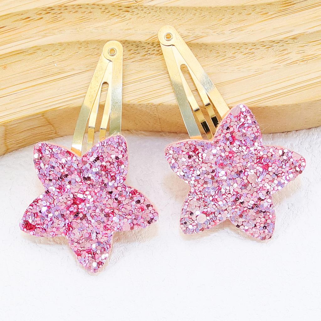 2/8pcs Sparkly Star Hair Clips Kids Glitter Star Shaped Hairpins Girls Alloy Snap Barrettes Clips Kids Children Hair Accessories
