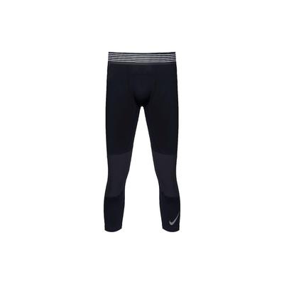 Striped Logo Print Cropped Compression Tights Men Bottoms Black 880825-010