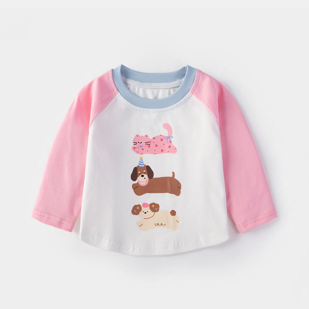 

2025 Милая детская футболка с длинным рукавом реглан - Весенне-осенний топ Tag 90