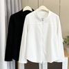 Plus Size Women Long Sleeve Zipper Stand Collar Casual Cardigan Top