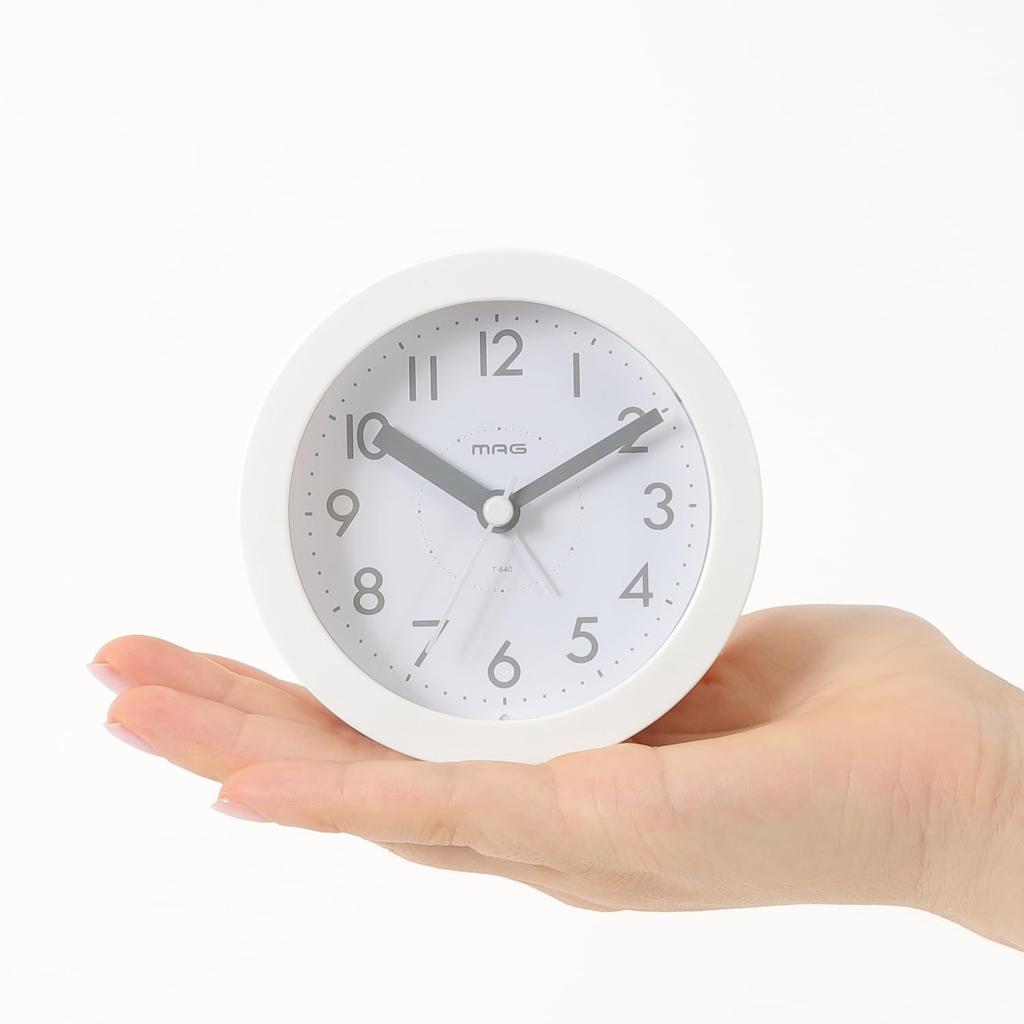 MAG Alarm Table Continuous Second Electronic Runto Noah Precision Clock, Clock, Analog, Cute, Stylish, Interior, Quiet, Hand, Sound, Alarm, Snooze,