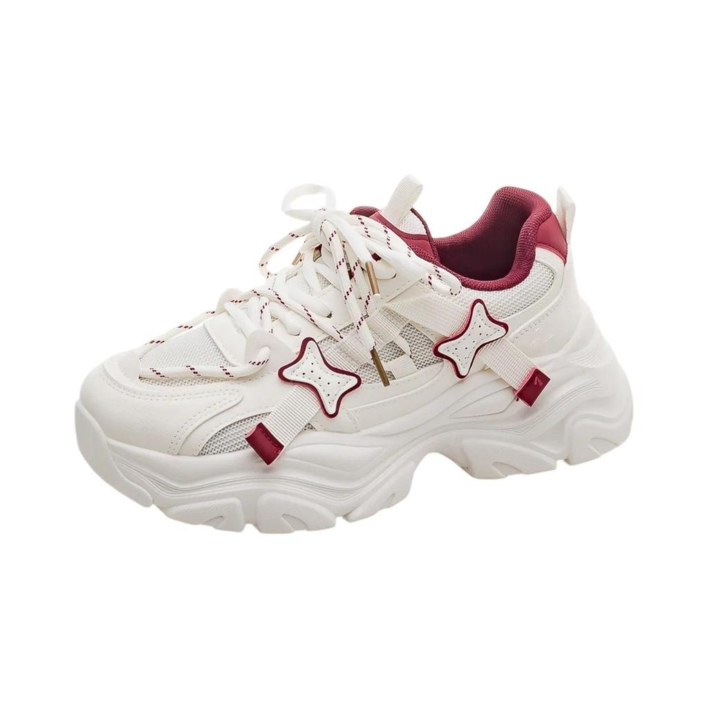 Mesh-Sneaker dünn dicksohlig neu Herbst Student Papa rutschfest Laufschuhe
