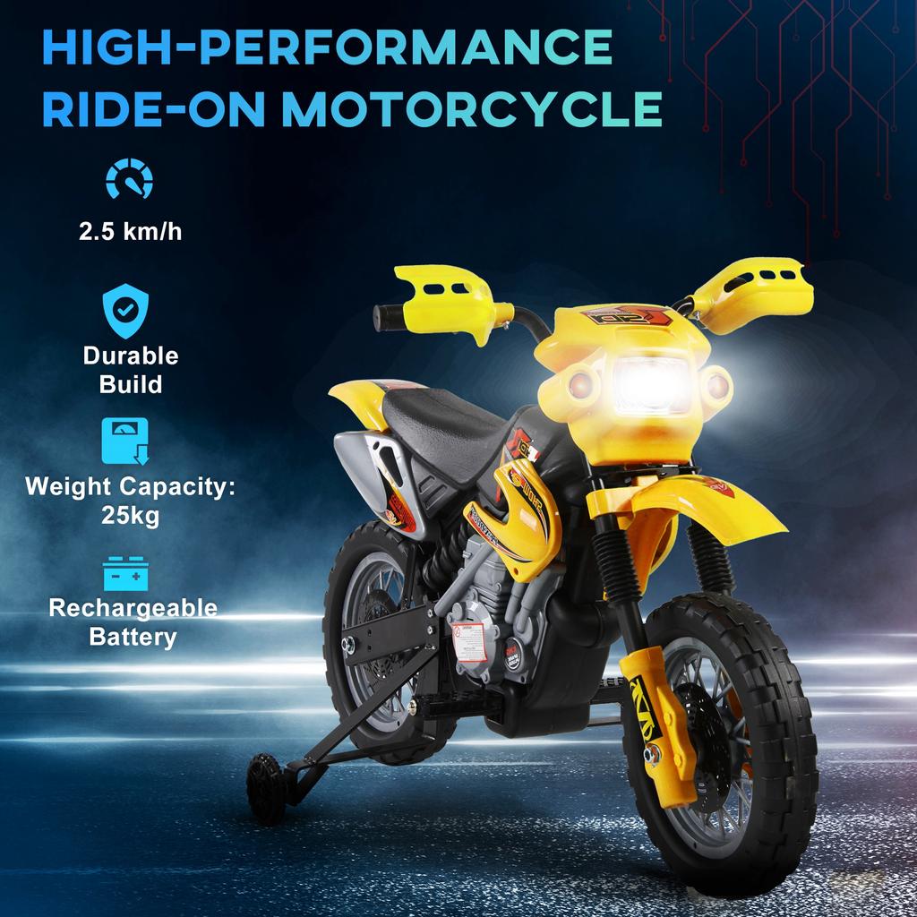 Electric Motorcycle for Kids Ride on Toys-Yellow