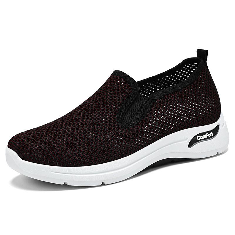 Old Beijing Cloth Shoes Women's Shoes One-pedal Casual Shoes Summer Fly-woven Shoes Soft-soled Breathable Mesh Shoes Comfortable Mother Shoes