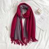 Scarf Women's Winter Simple Versatile Soft Double Sided Solid Color Shawl Tassel Imitation Cashmere Thickened Autumn and Winter Warm Scarf