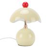 Table Lamp Eggshell Shape 3 Color Temperatures Stepless Dimmable Bedside Lamp with Ceramic Base Glass Shade for Reading