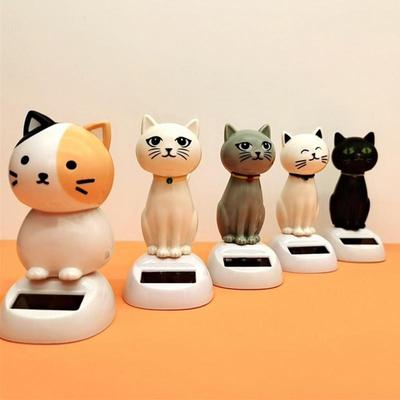 Autodekoration Solar Cartoon Katze Spielzeug Armaturenbrett Dekorationen Wackelnde Katze Autoschmuck Kleines Gadget Dekor Auto Innenzubehör