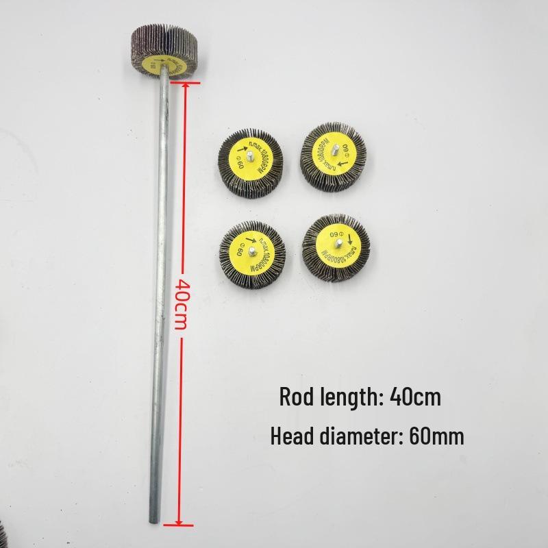 Extended Shank Emery Head Grinding and Polishing Flap Wheel with Sandpaper Ring