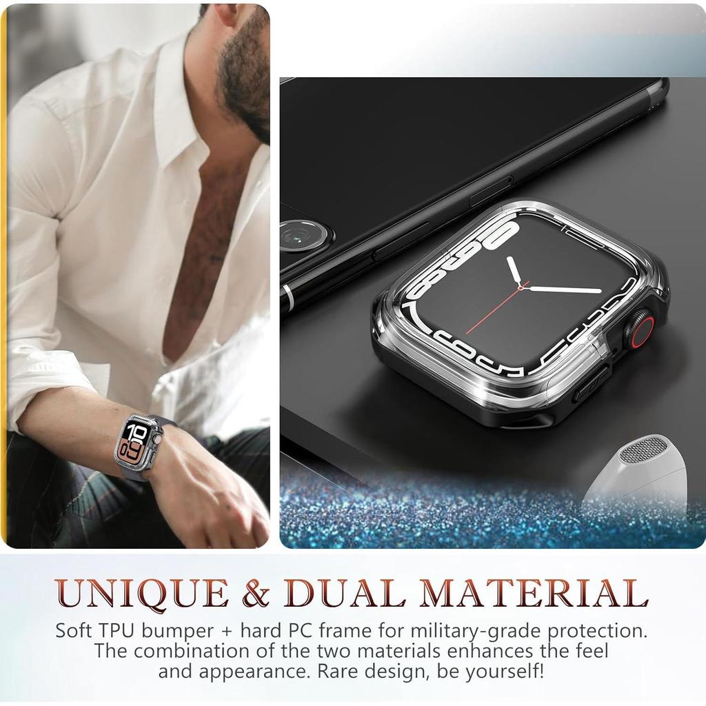 TPU Case for Apple Watch Cover 46 42mm 41 45 40 44 49mm Protector Bezel for Apple Smart Watch Series 10 9 8 7 6 5 4 Ultra Bumper