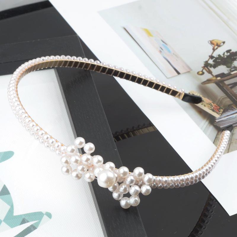 "Korean Style Pearl Bridal Headband - Handmade Fashion Accessory"