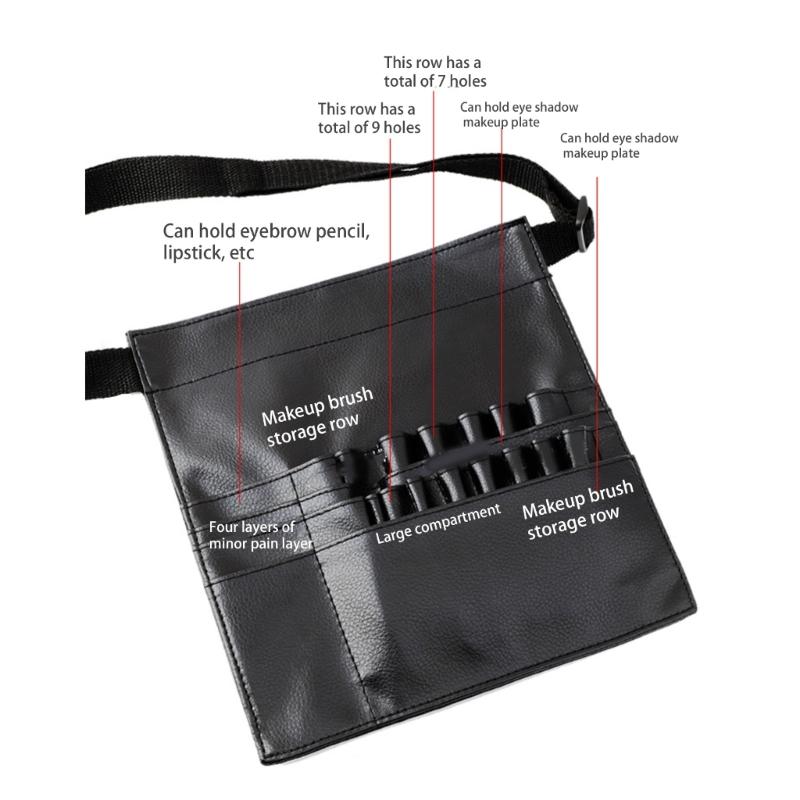 Portable Makeup Brush Storage Bag Multifunctional Waist Pack Brushes Organizer for Travel and Daily Use