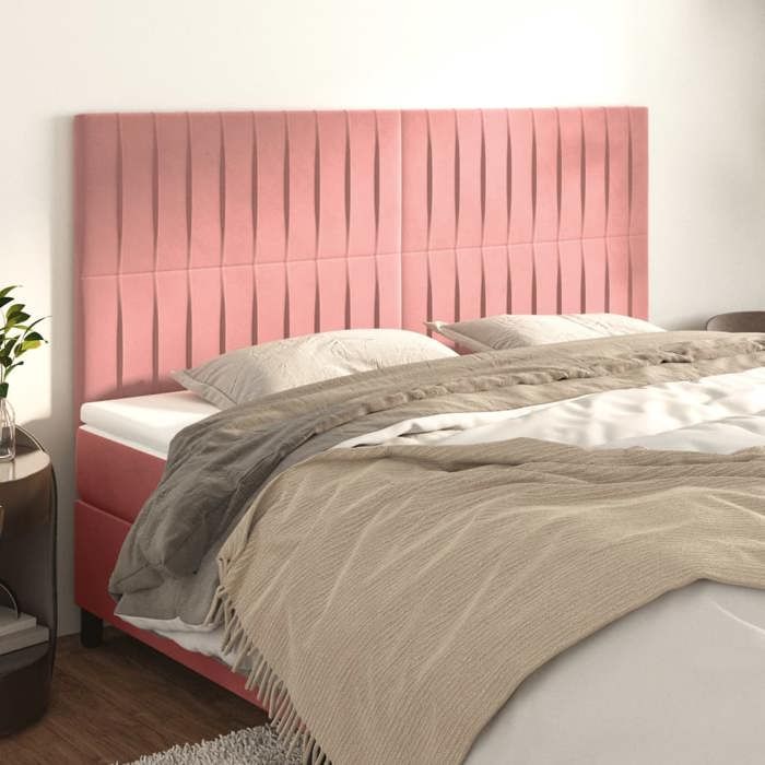Maison Exclusive - Tête de lit Rose 200x5x118/128 cm Velours
