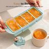 Silicone Freezer Tray With Lid Soup Cubes Freezer Container Mold 2/4 Cup Large Ice Cube Tray for Broth Soup Food Freezer Storage