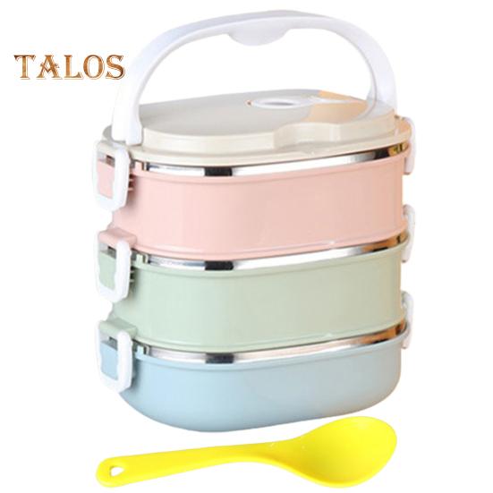 

1 комплект, контейнер для бенто, большая емкость, термостойкий, без BPA, полезный, для студентов, рабочих, контейнер для еды, пикника, товары для улицы Triple Layer