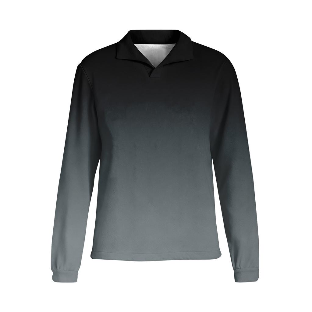 Women's Gradient Printed Pullover Long Sleeve Sports Flannel Top