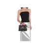 Michael Kors MK Gabby Silver Letter Logo Lock Back Pocket Zipper Closure Handbag Women Handbags Black 35S3S5GS5O-001