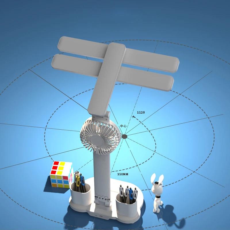 Rechargeabl Led Table Lamps Clock Wth Fan Dispaly Reading Lights Bedhead Living Room Decoration Touch Lighting Study Desk Lights