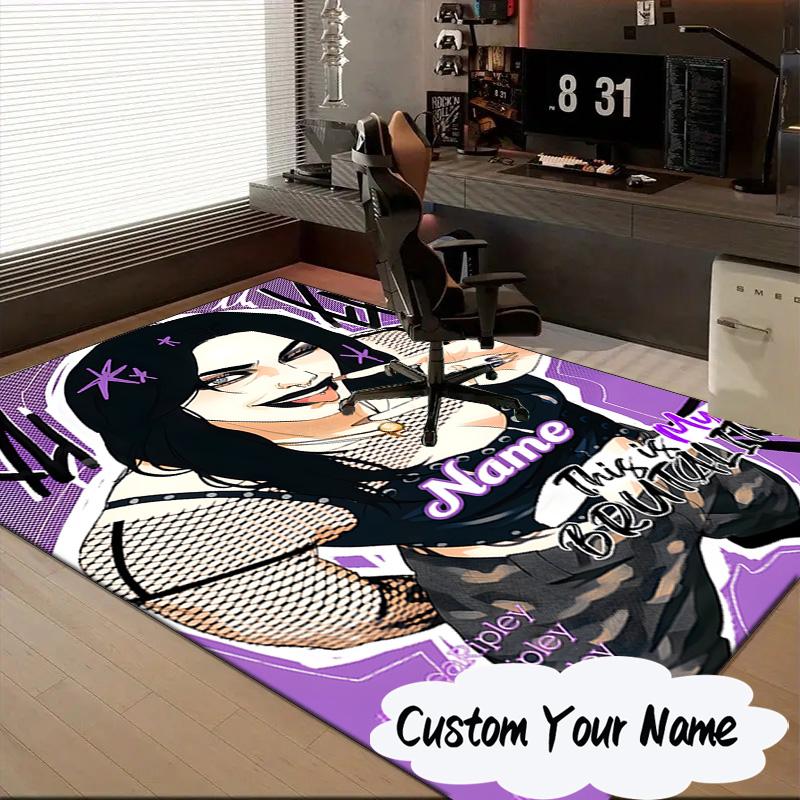 Custom Name Dark Beauty Rhea Ripley Carpet, Chair Rug,Area Rug for Office Bedroom Living Rooms Bedroom, Doormat Decor Christmas Fan Gifts