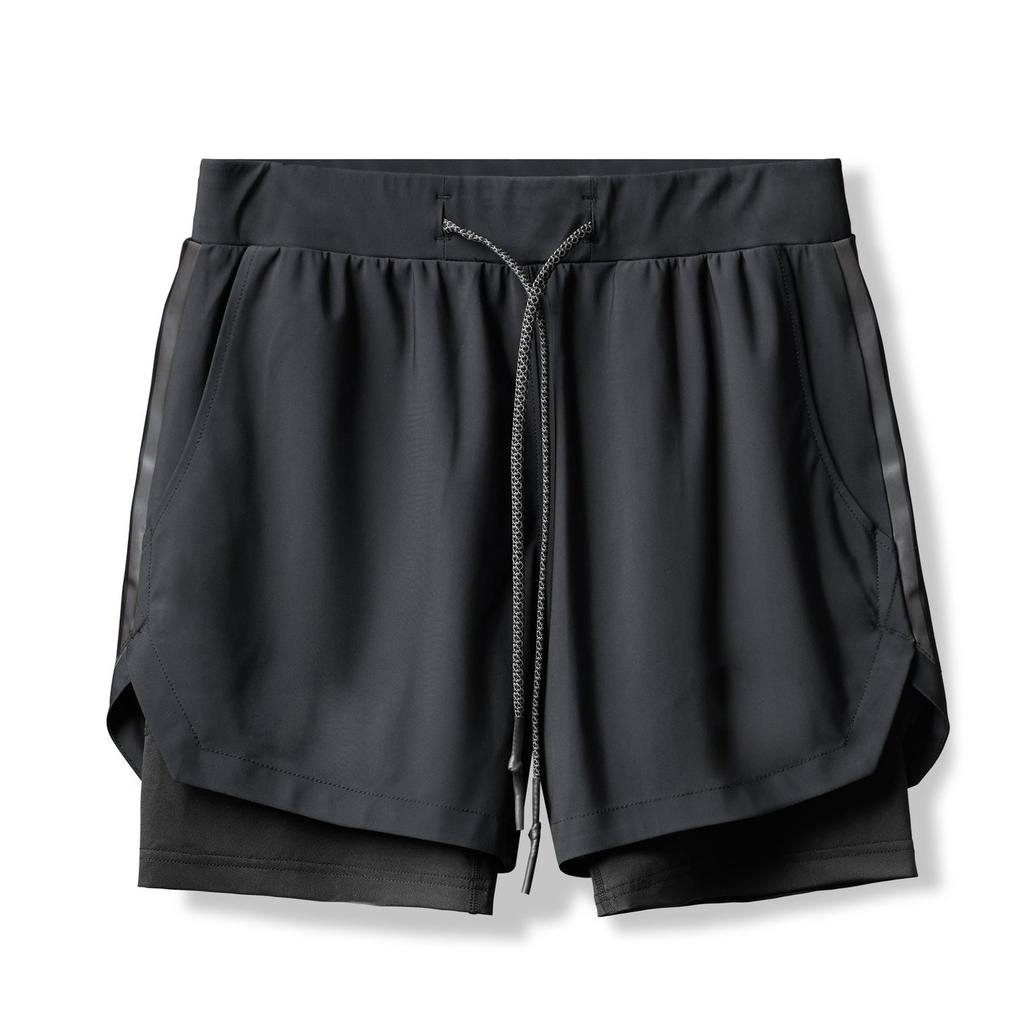 Summer Trendy Sports Shorts Outdoor Running Cycling Breathable Double Layer Shorts for Men