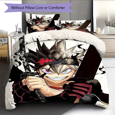 Anime Pattern Bedding Quilt Set Quilt Cover Pillowcase Home Decoration Birthday Gift (1 * Duvet Cover + 2 * Pillowcase, Without Core)
