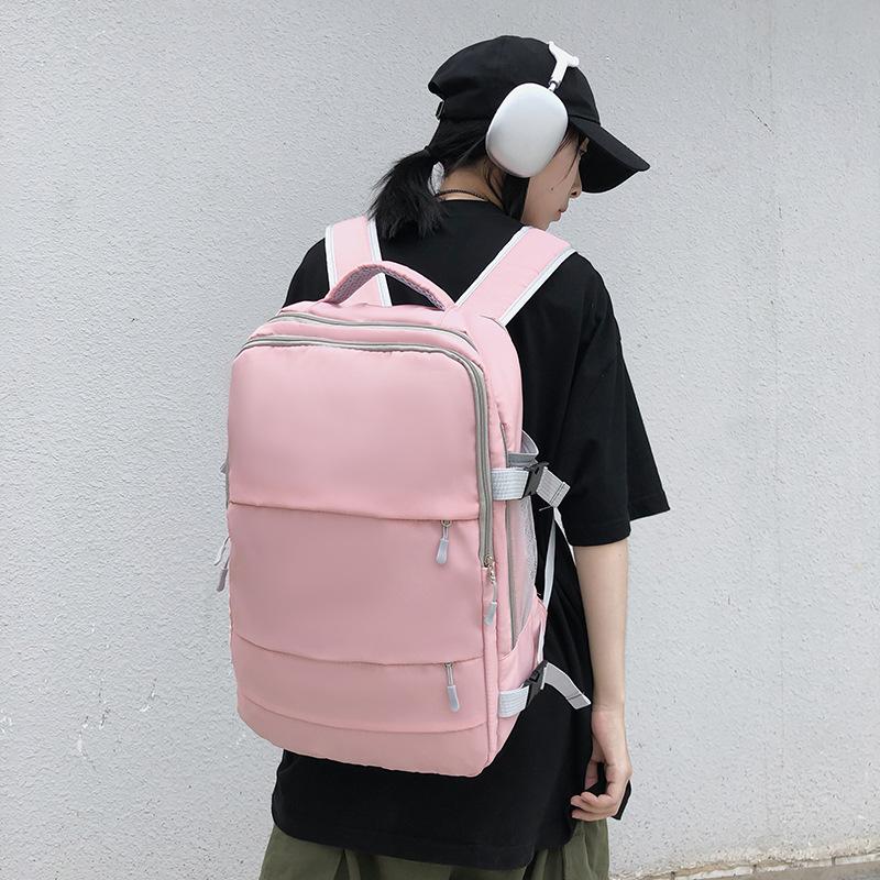 Simple Solid Color Computer Bag Locomotive Ins Wind Men's and Women's Business Trip Commuting Daily Backpack